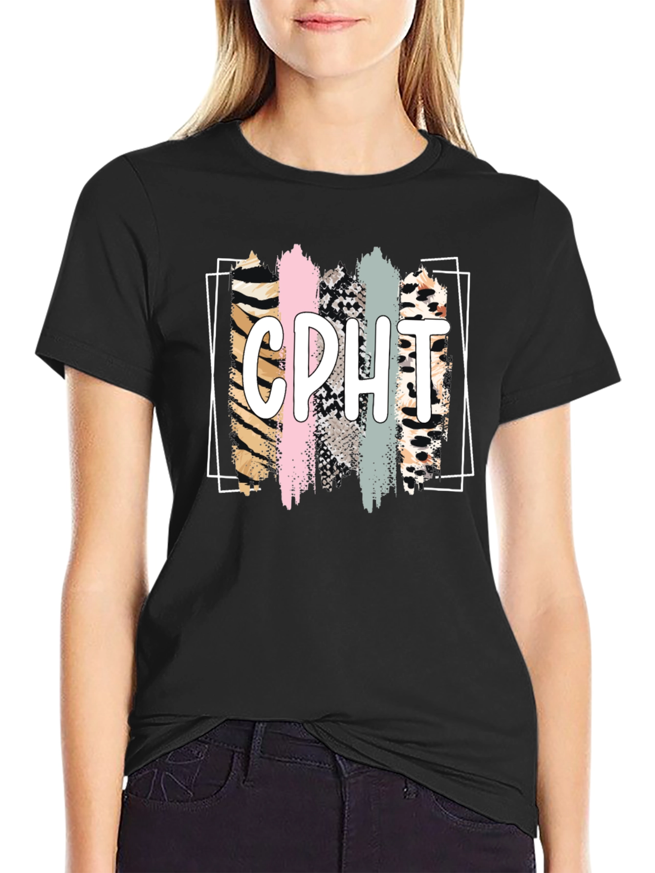 Black CPHT Animal Print Graphic Tee - Unisex view 2