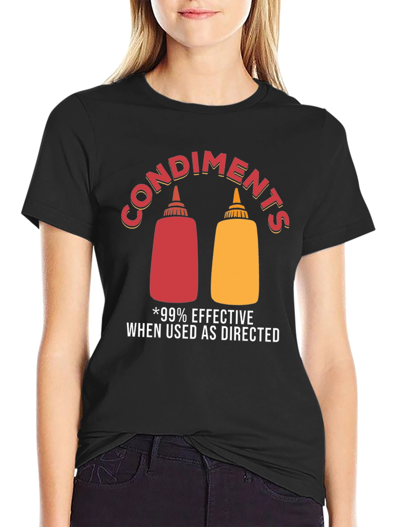 Black Condiments Humor Graphic T-Shirt view 2