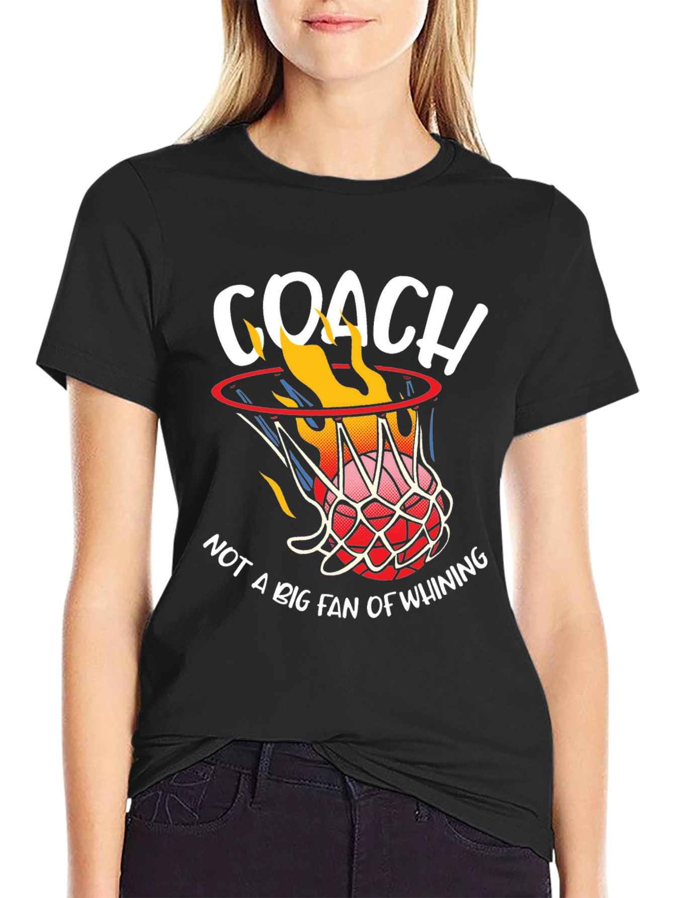 Black Coach Not a Fan Whining T-Shirt view 2