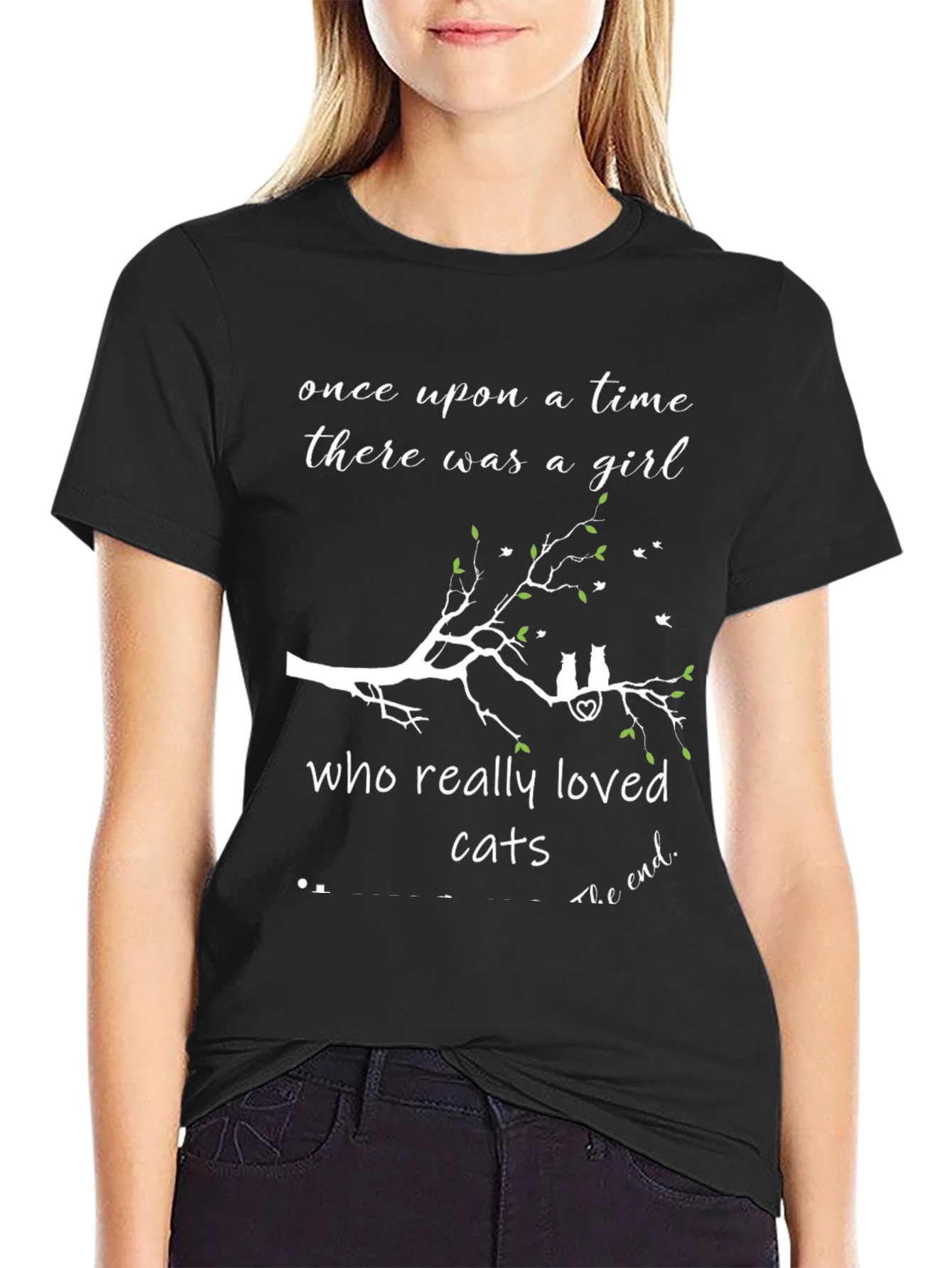 Black Cat Lover T-Shirt: Once Upon A Time Girl Cats Tee view 2
