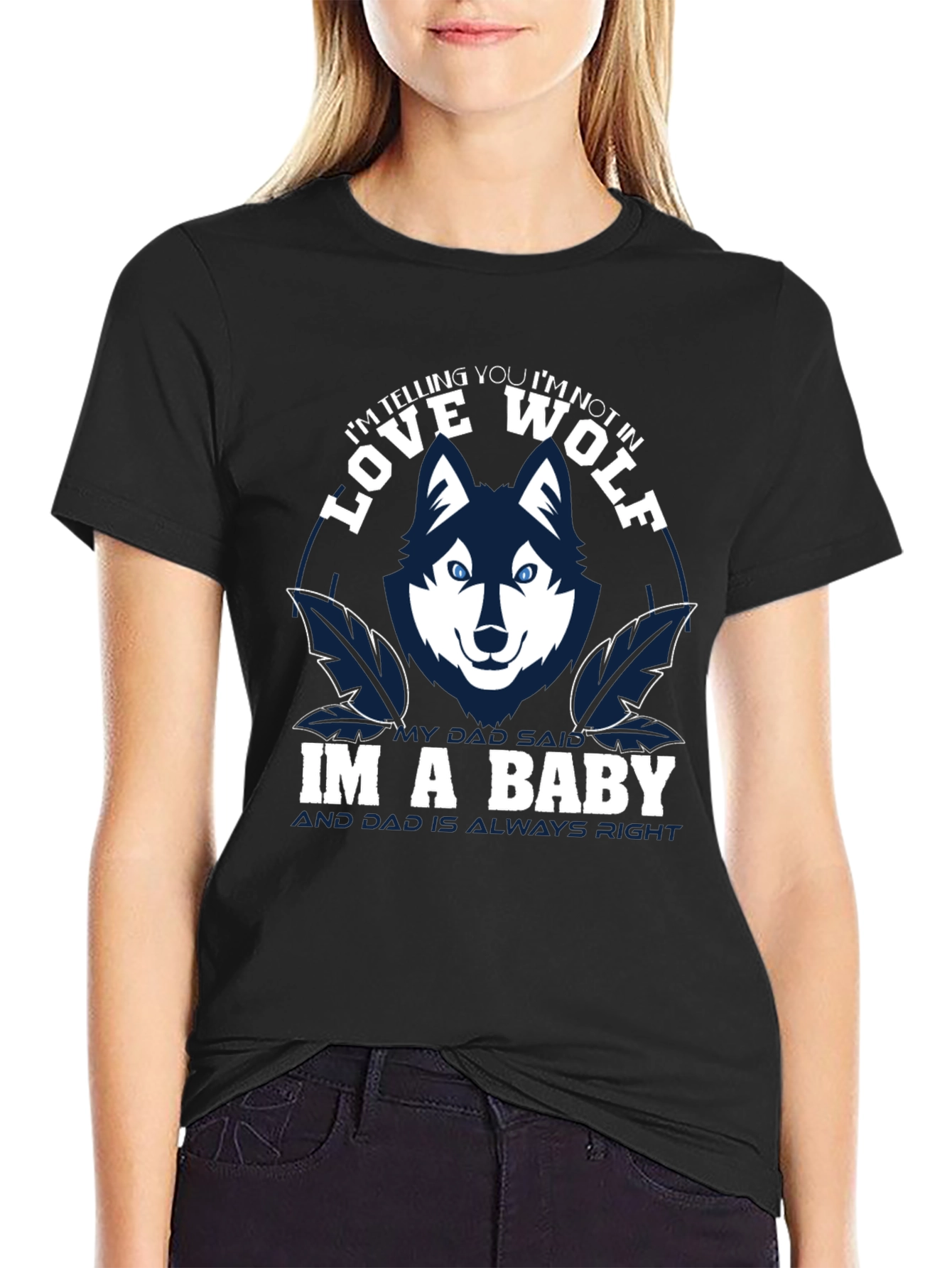 Black Love Wolf Baby T-Shirt view 2