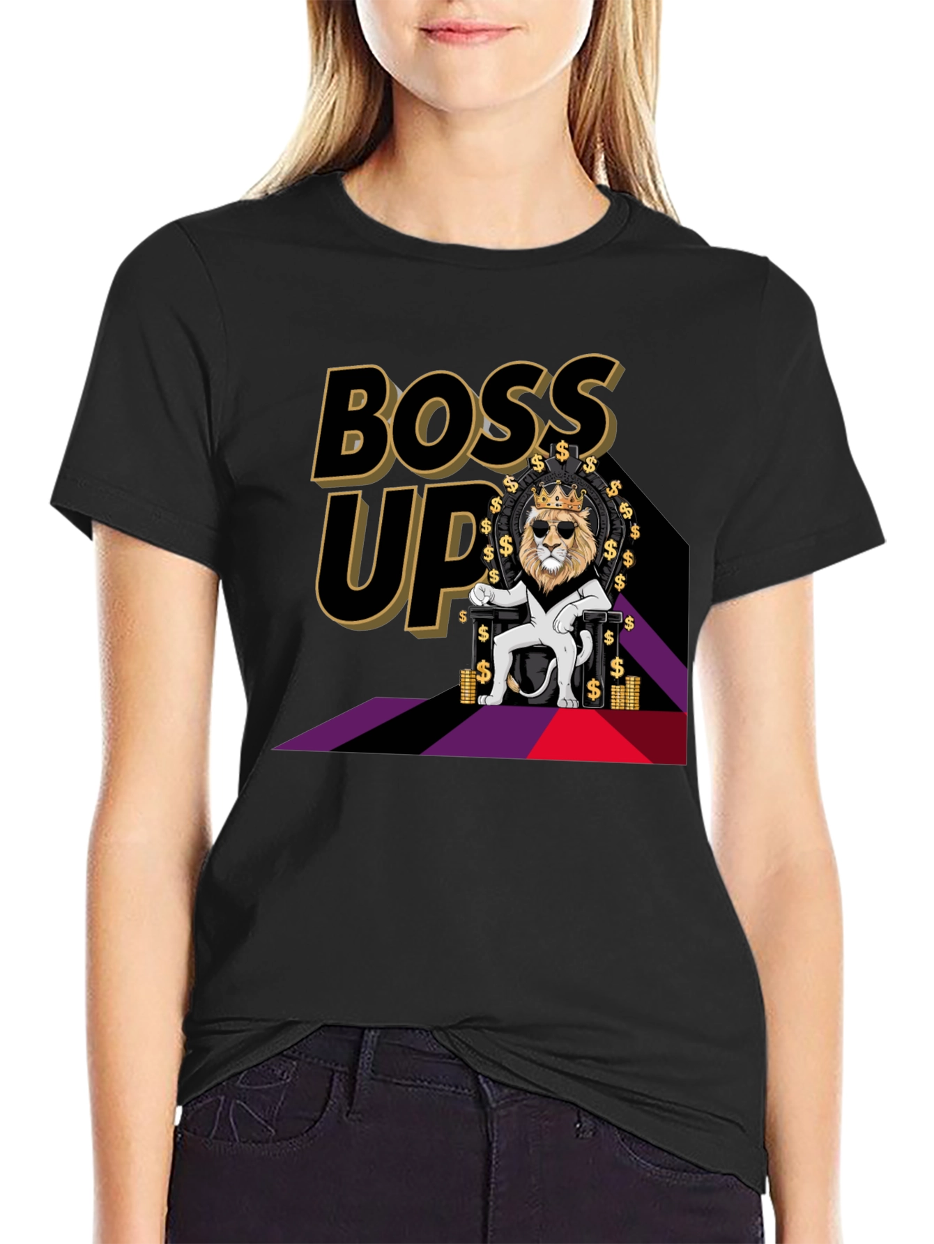 Black Boss Up Lion King T-Shirt view 2