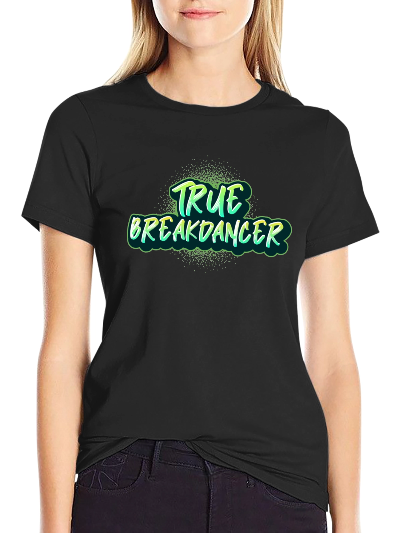 Black True Breakdancer Graphic Tee - Black Cotton Blend view 2