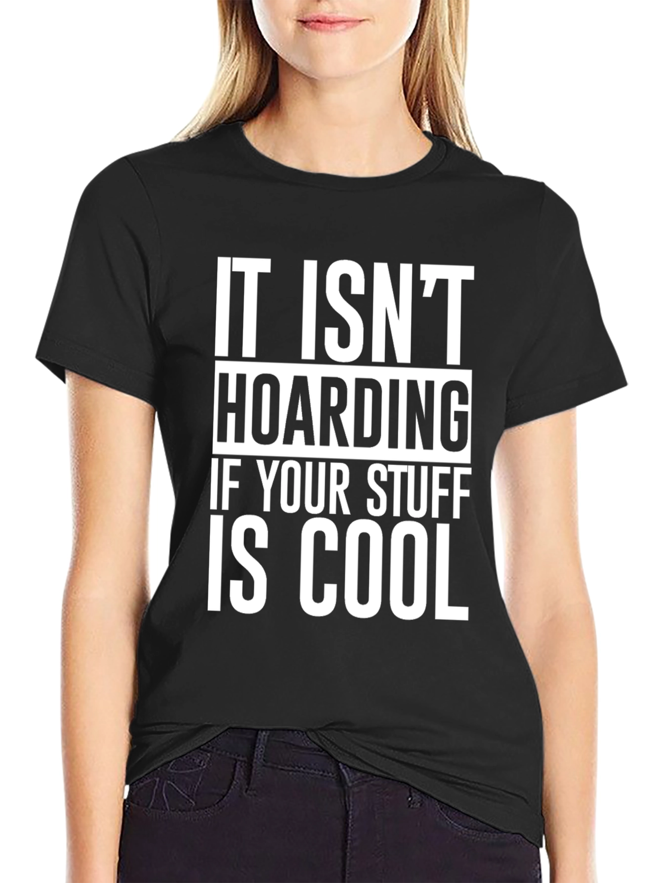 Black Cool Stuff Hoarding Graphic Tee view 2