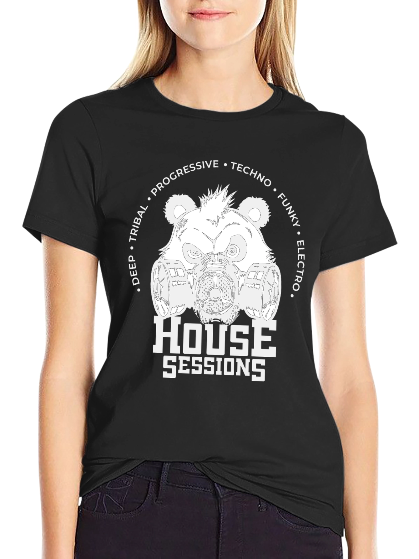 Black House Sessions Bear T-Shirt - Electro, Techno, Funky view 2