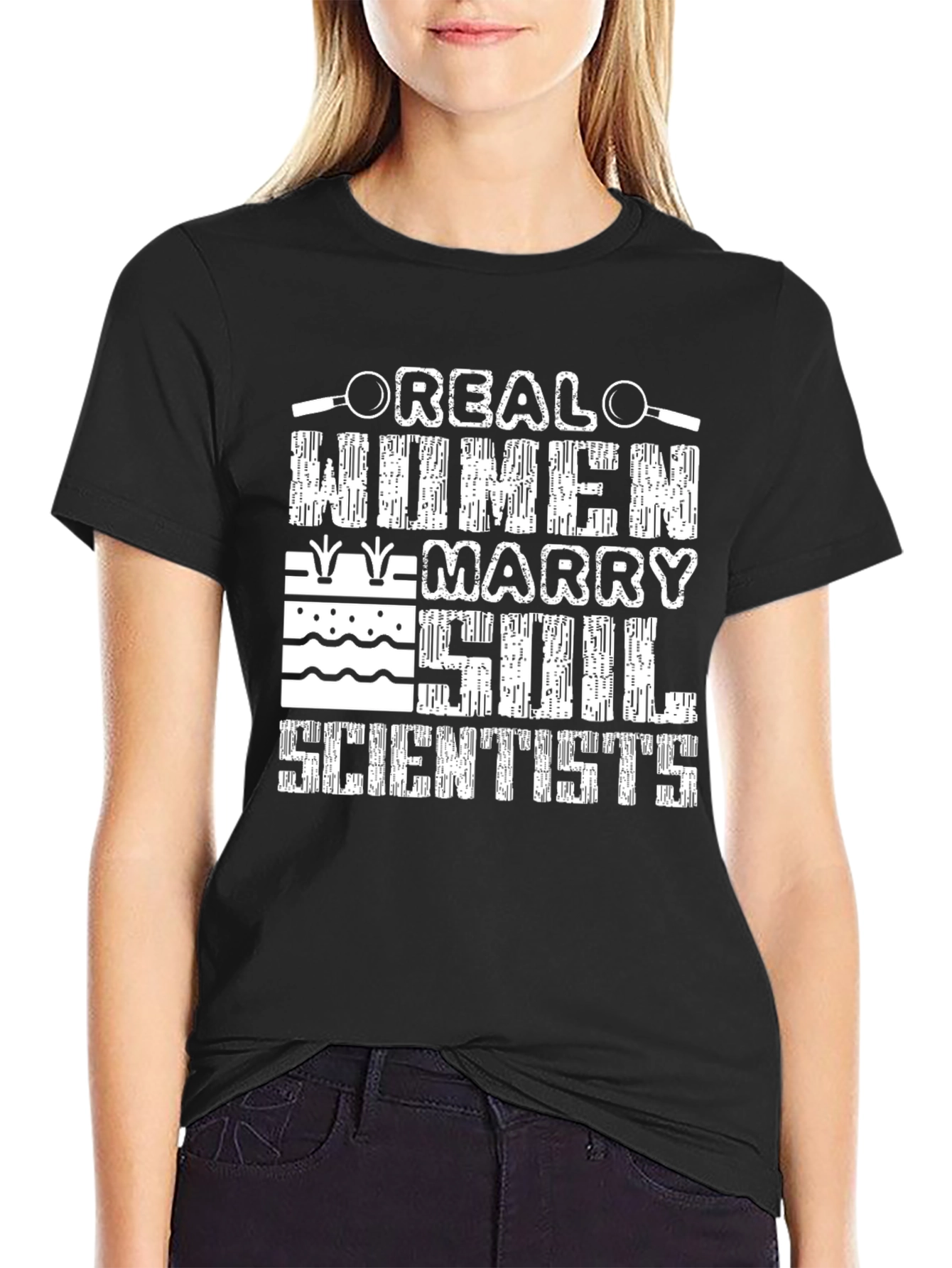 Black Real Women Marry Soil Scientists T-Shirt view 2
