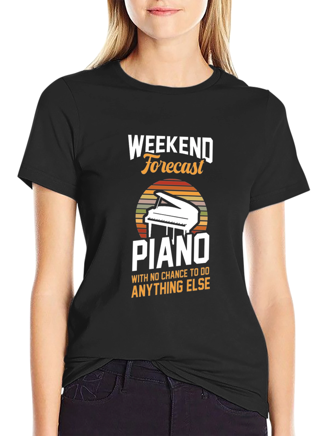 Black Weekend Forecast Piano T-Shirt view 2