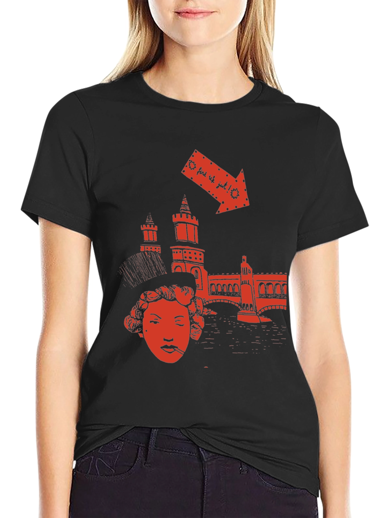 Black Berlin Vibe Graphic Tee - Unique Design view 2