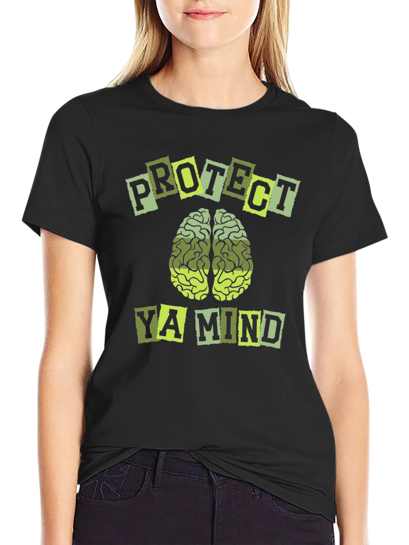 Black Protect Ya Mind Graphic Tee - Black view 2