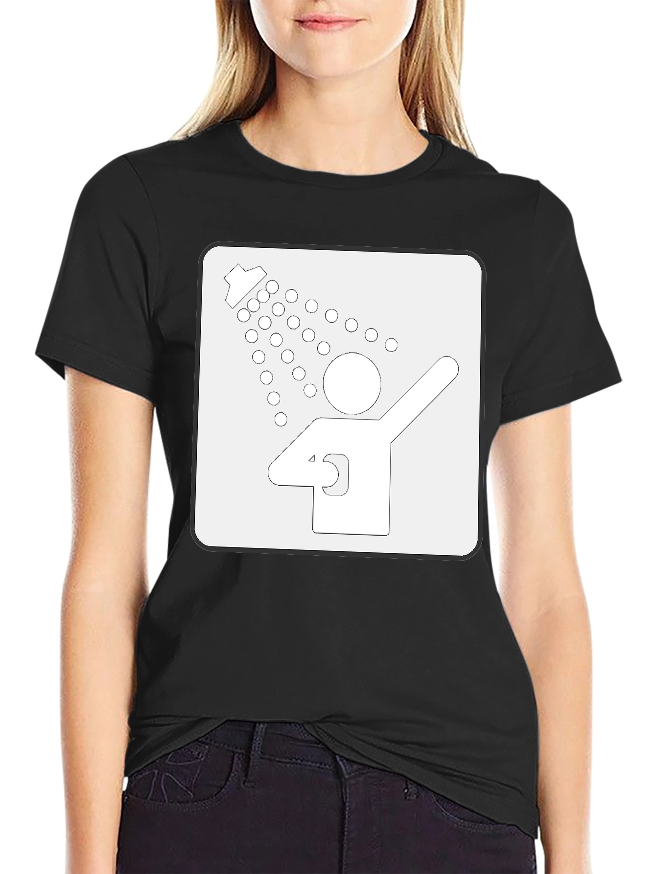 Black Shower Time Graphic Tee - Soft Cotton Blend Comfort view 2