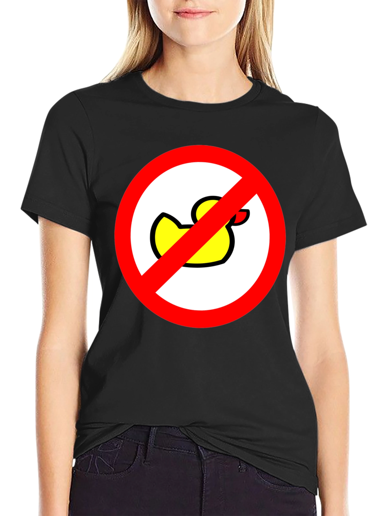 Black No Ducks Allowed T-Shirt - Novelty Graphic Tee view 2