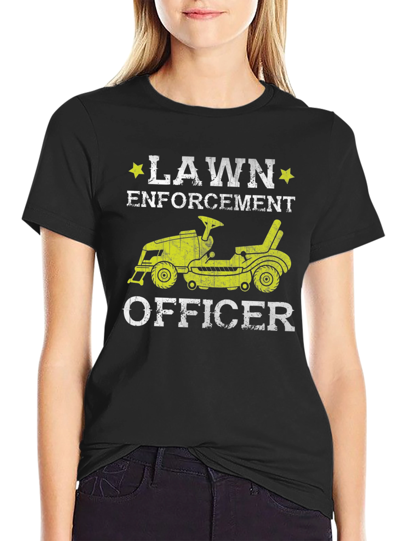 Black Lawn Enforcement Officer Graphic Tee view 2