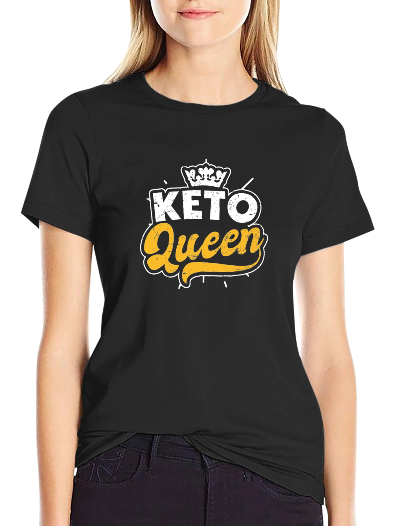 Black Keto Queen Black Graphic T-Shirt view 2
