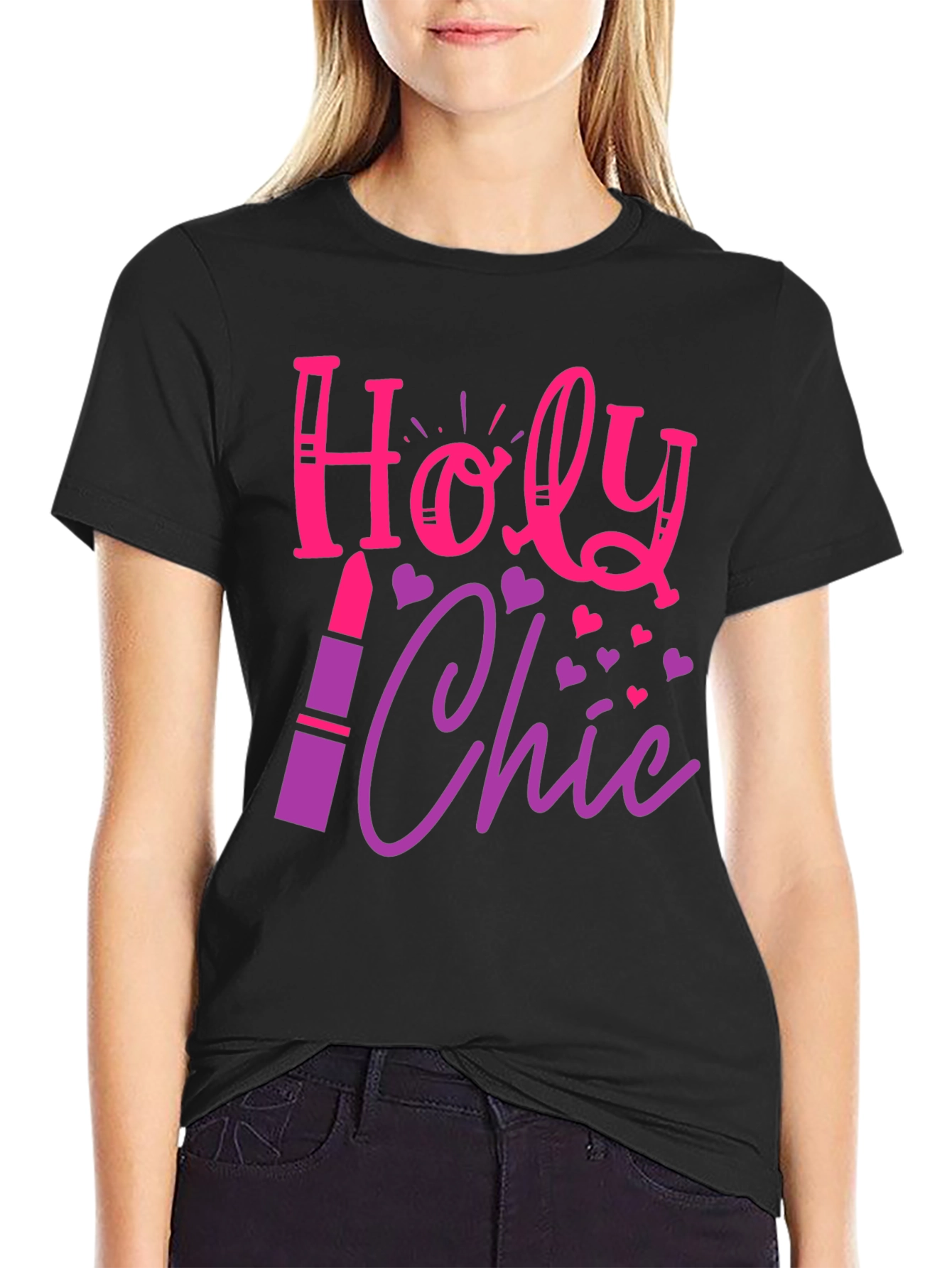 Black Holy Chic Graphic Tee - Stylish & Fun! view 2