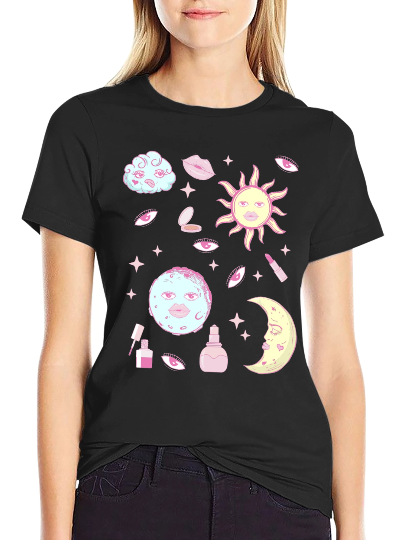 Black Celestial Dreams T-Shirt view 2