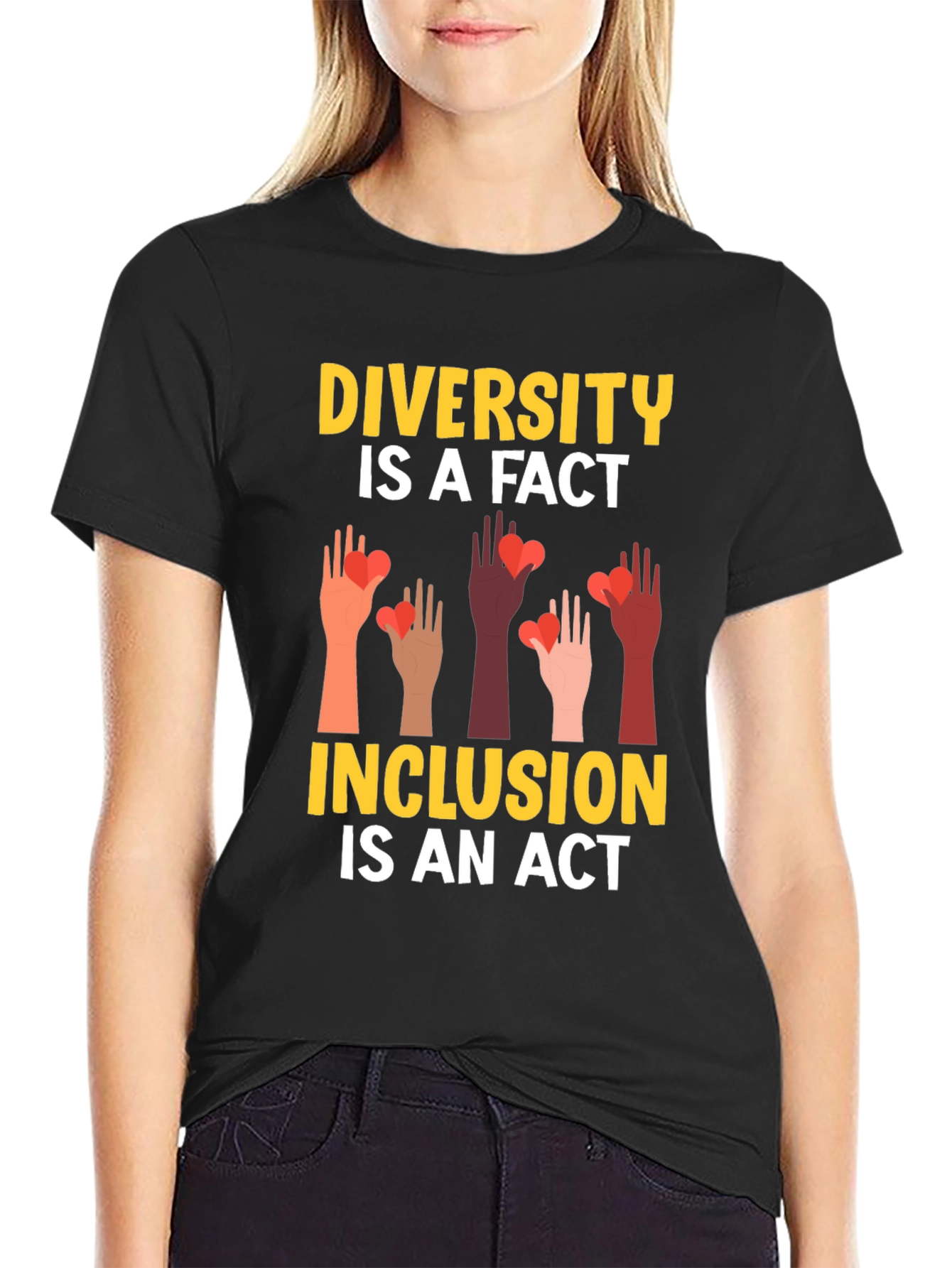 Black Diversity Inclusion T-Shirt view 2