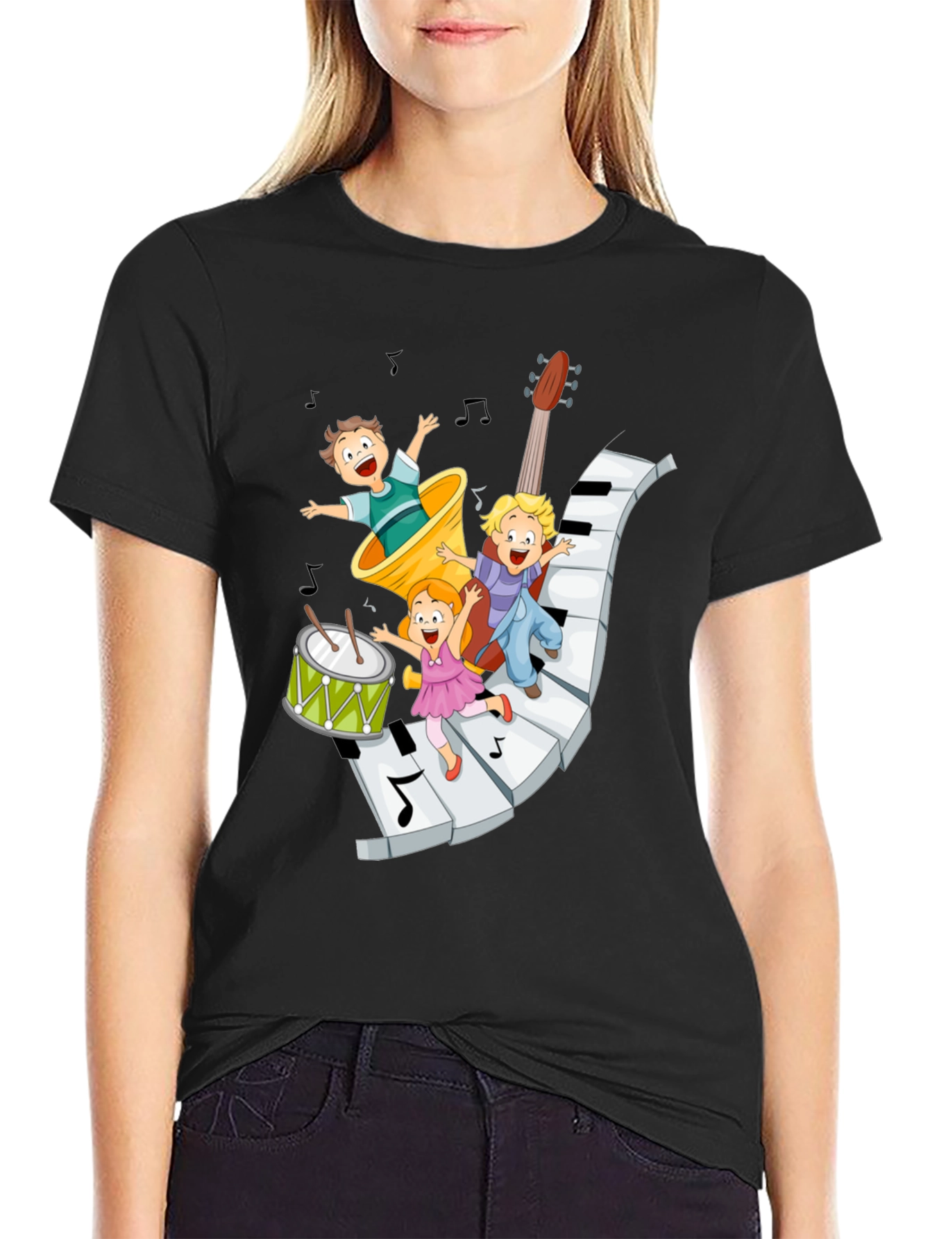 Black Musical Kids Graphic T-Shirt view 2