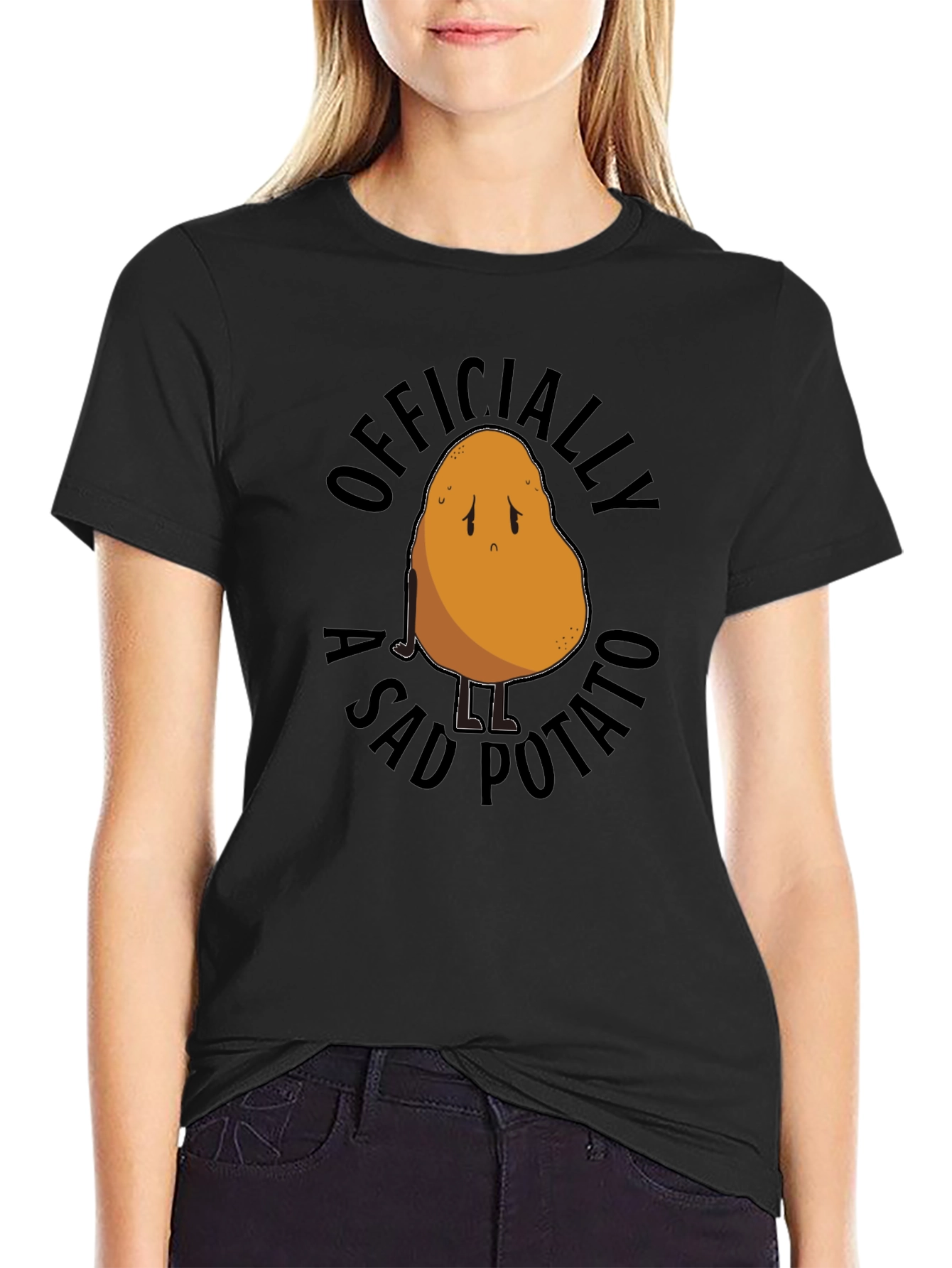 Black Officially A Sad Potato T-Shirt view 2