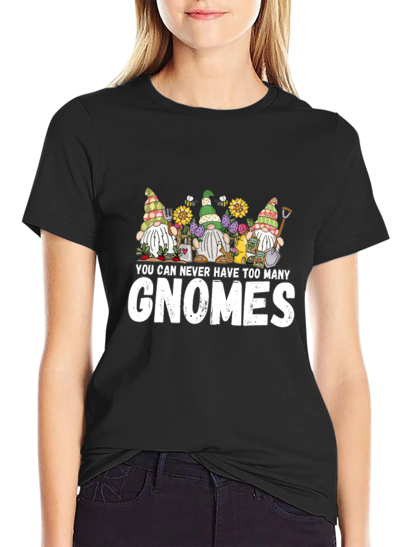 Black Gnome T-Shirt - You Can Never Have Too Many Gnomes view 2
