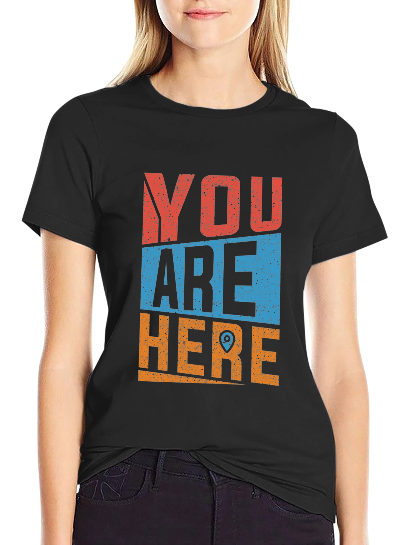 Black You Are Here Graphic T-Shirt view 2