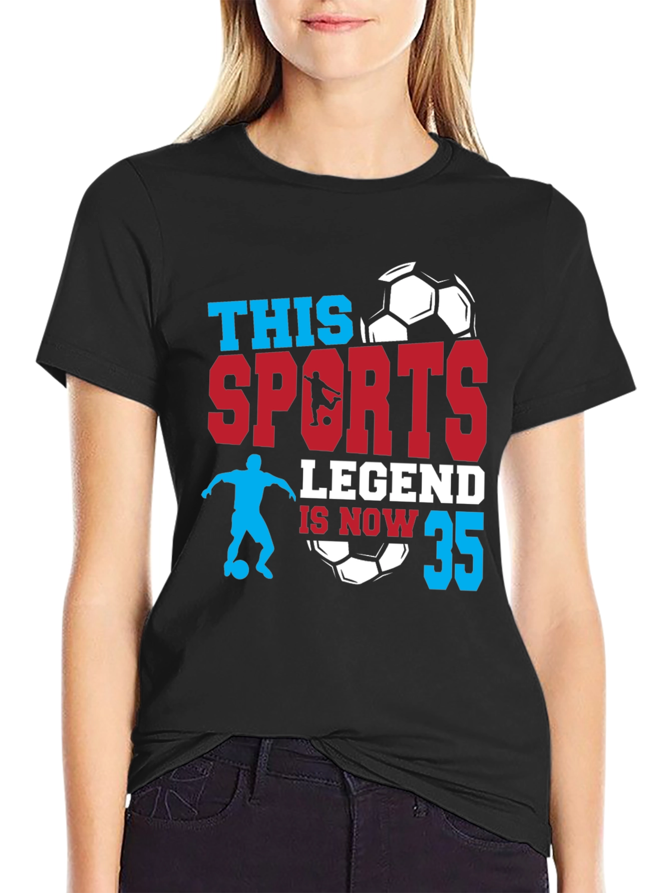 Black Sports Legend 35th Birthday Graphic T-Shirt view 2