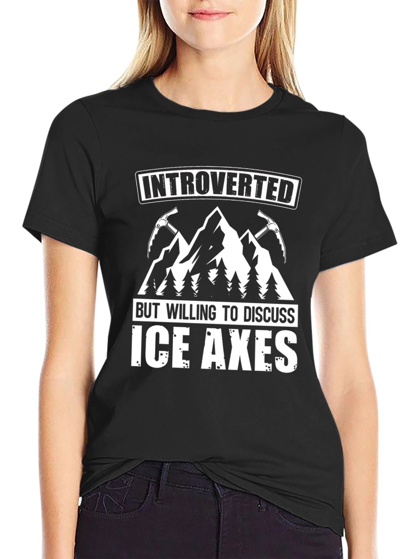 Black Introverted Ice Axes Black T-Shirt view 2