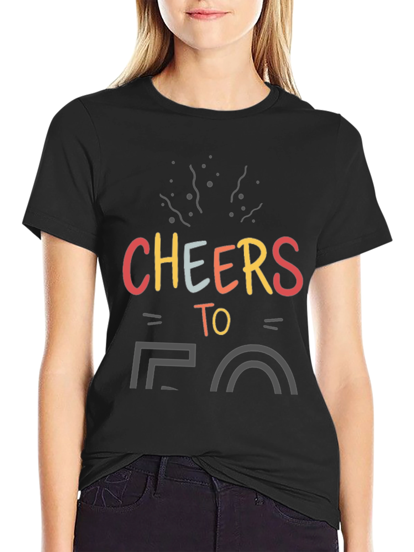 Black Cheers to 50 Black T-Shirt view 2