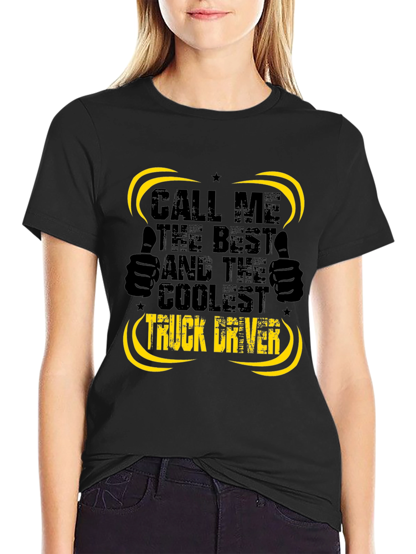 Black Coolest Truck Driver Black T-Shirt view 2