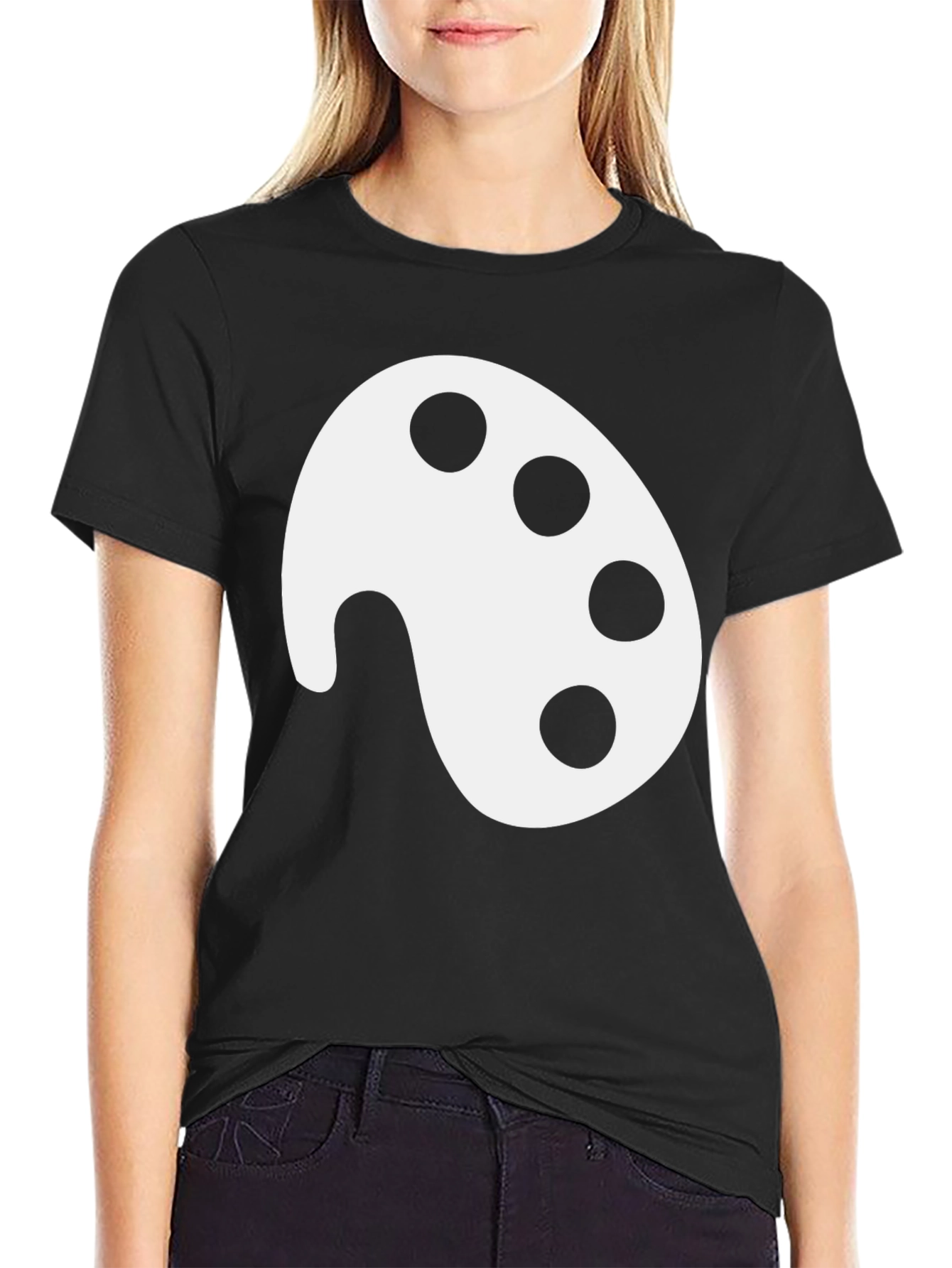 Black Artist Palette Black T-Shirt - Painter's Essential view 2