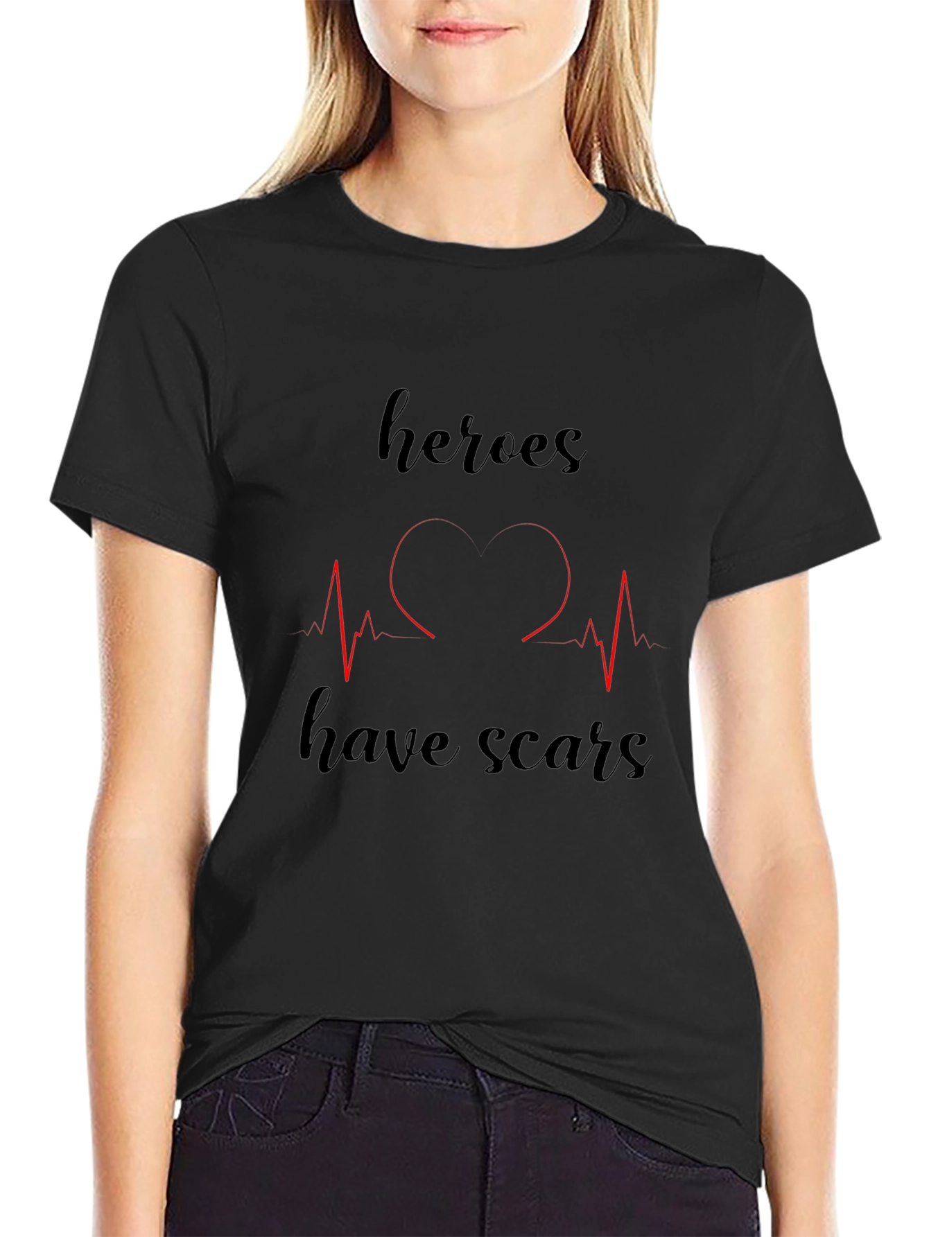 Black Heroes Have Scars Graphic T-Shirt view 2