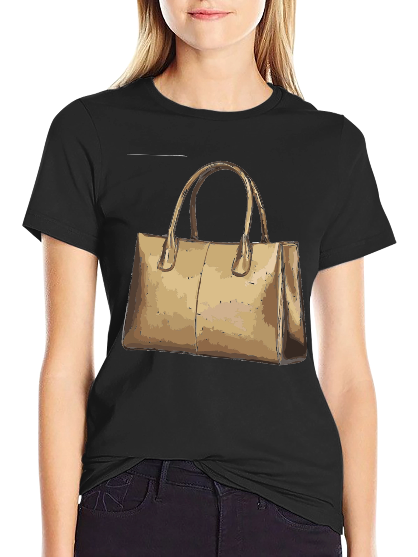 Black Graphic Tee - Handbag Design - Casual Unisex T-Shirt view 2