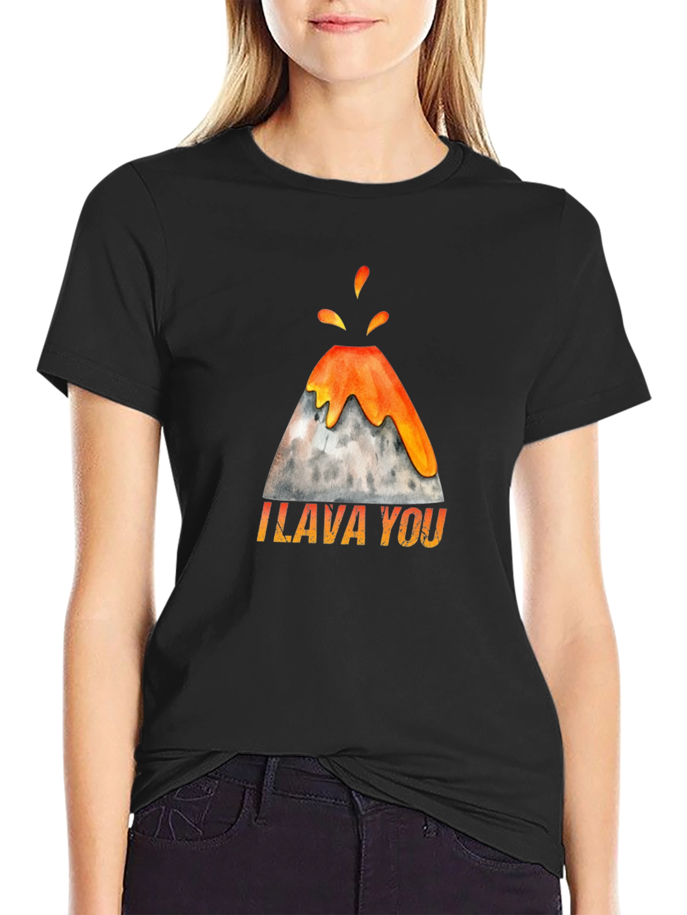 Black I Lava You Volcano Graphic Tee view 2