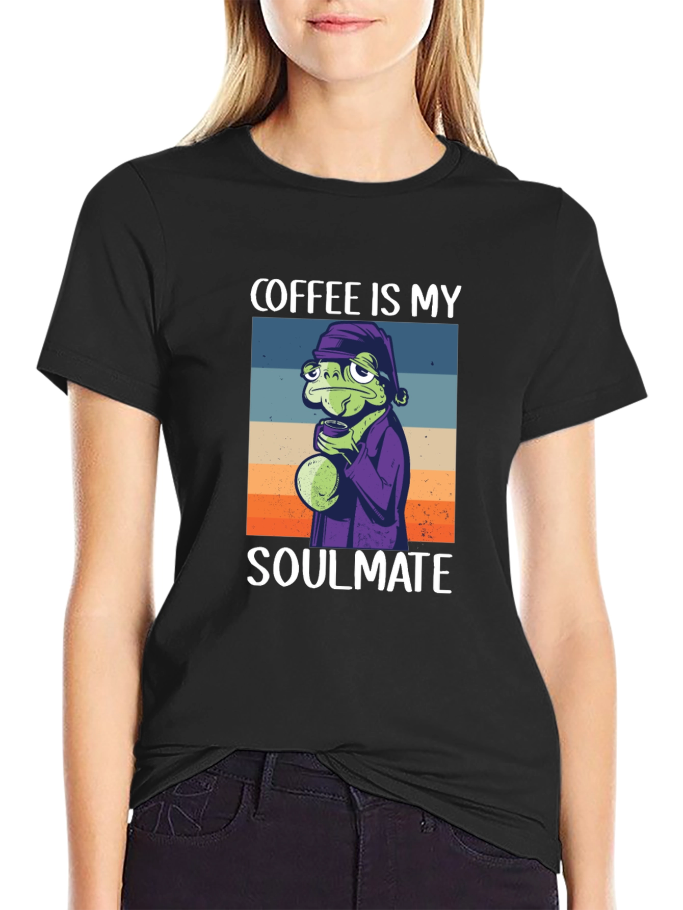Black Coffee Soulmate Tee - Frog Lover's T-Shirt view 2