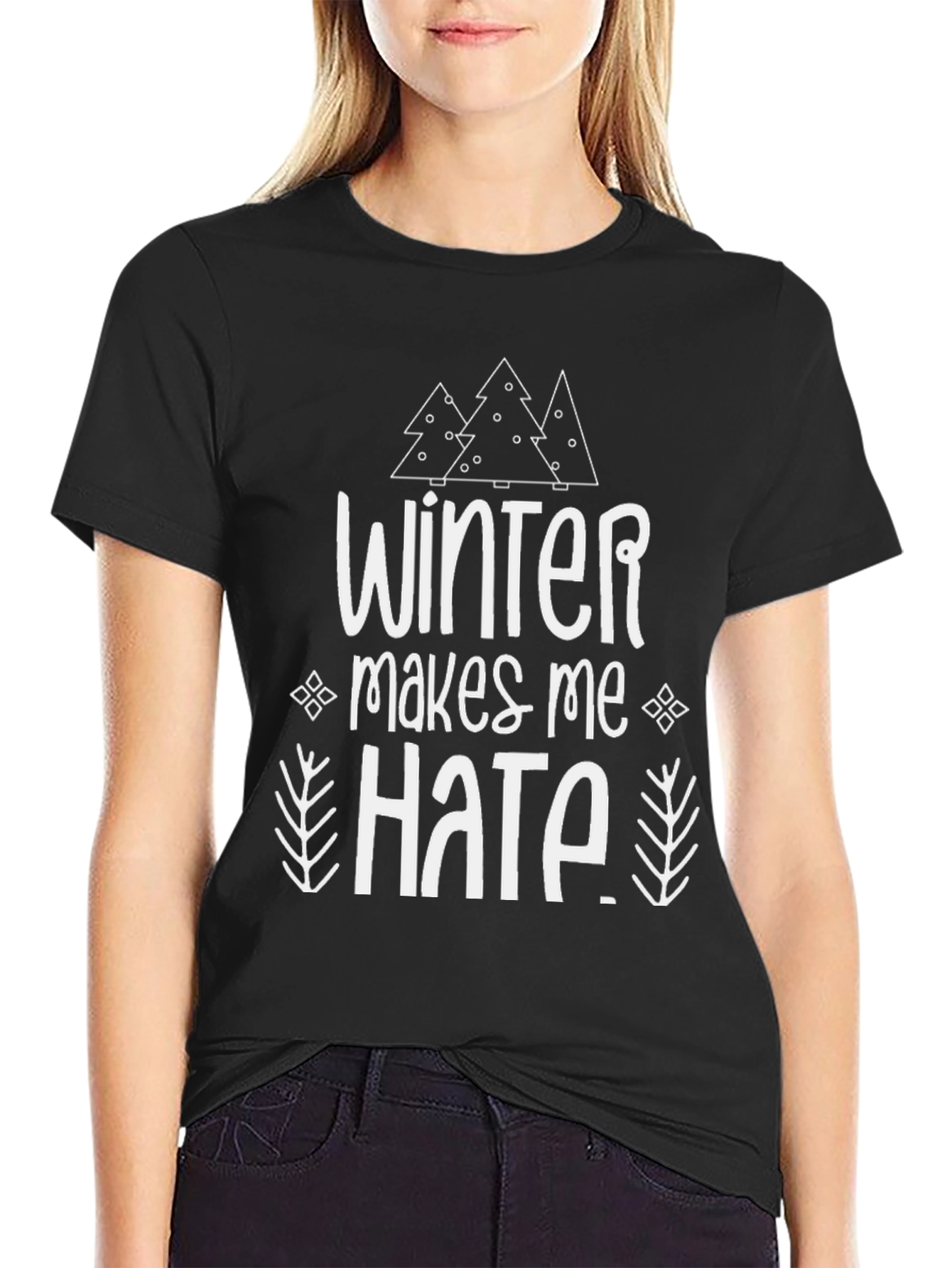 Black Winter Makes Me Hate T-Shirt view 2