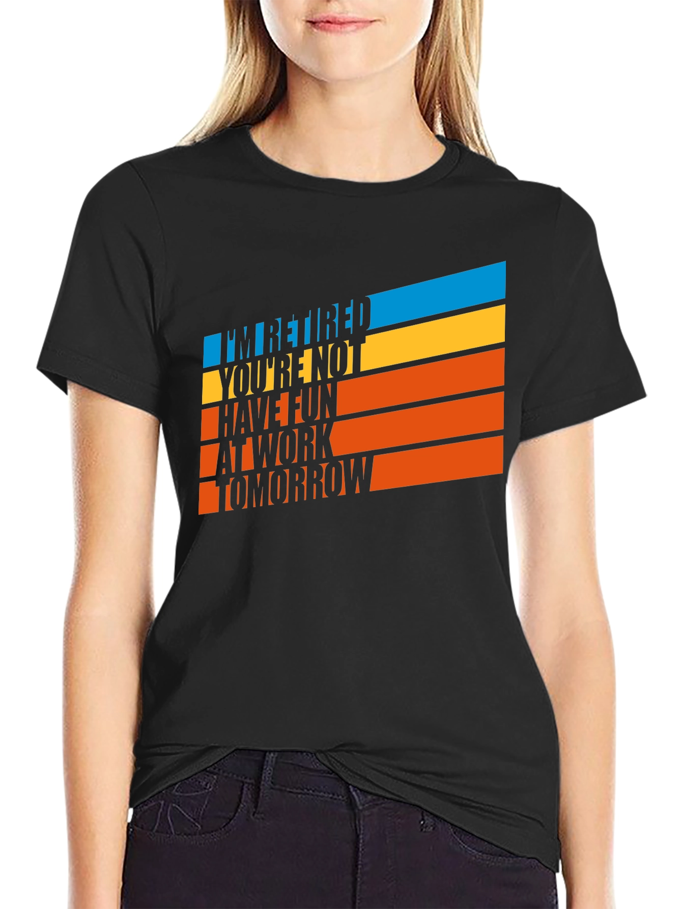 Black Retired Fun T-Shirt view 2