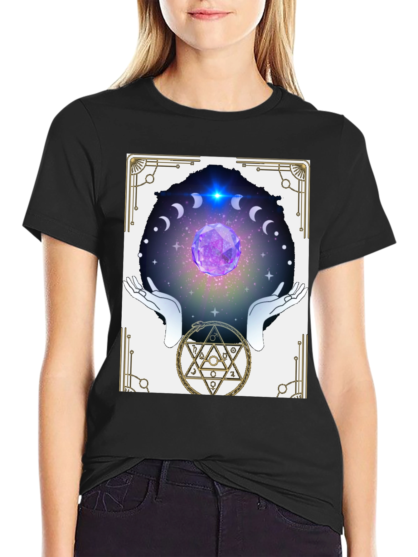 Black Mystic Crystal Ball Graphic Tee view 2