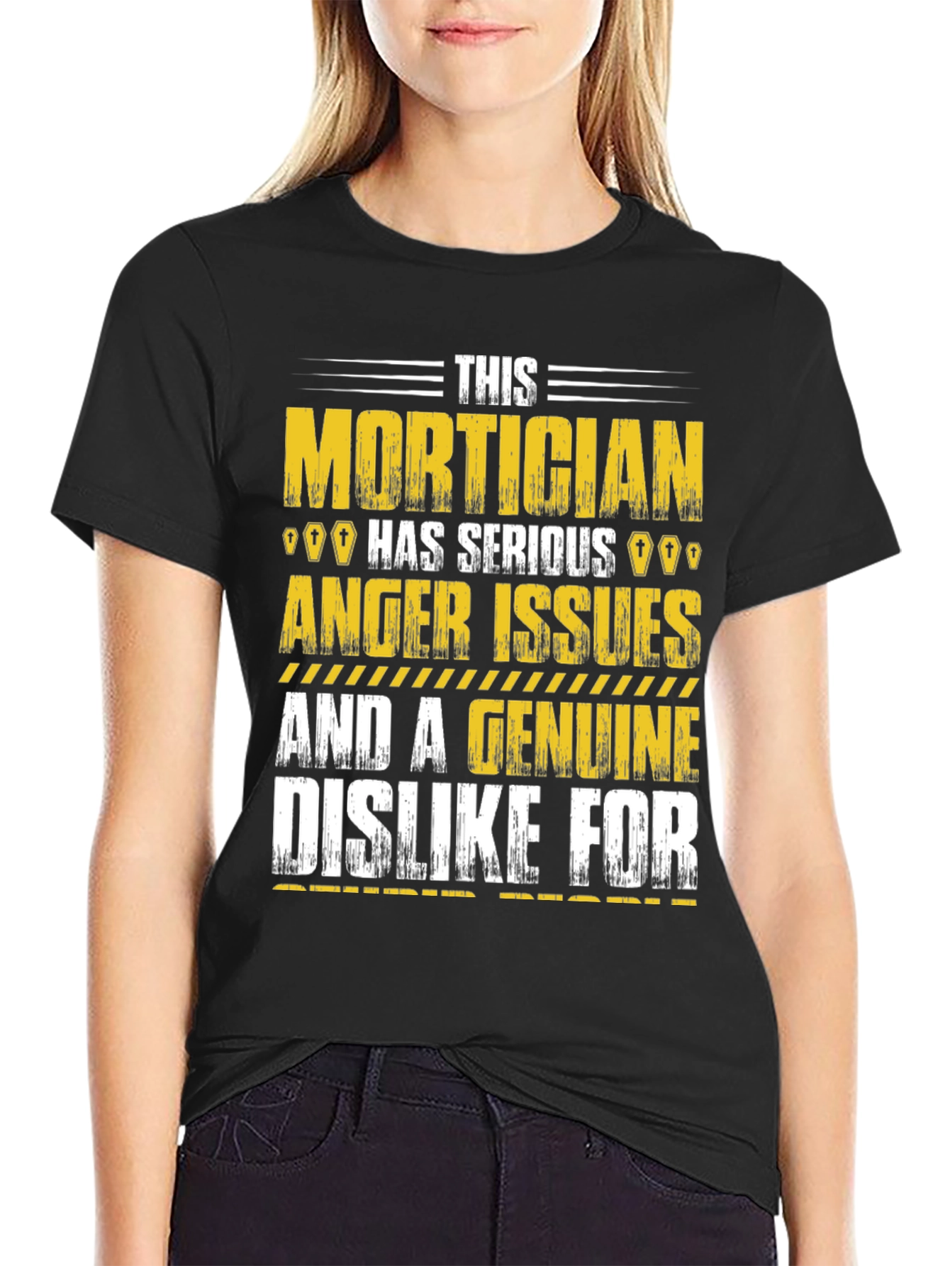 Black Mortician Humor Graphic T-Shirt view 2