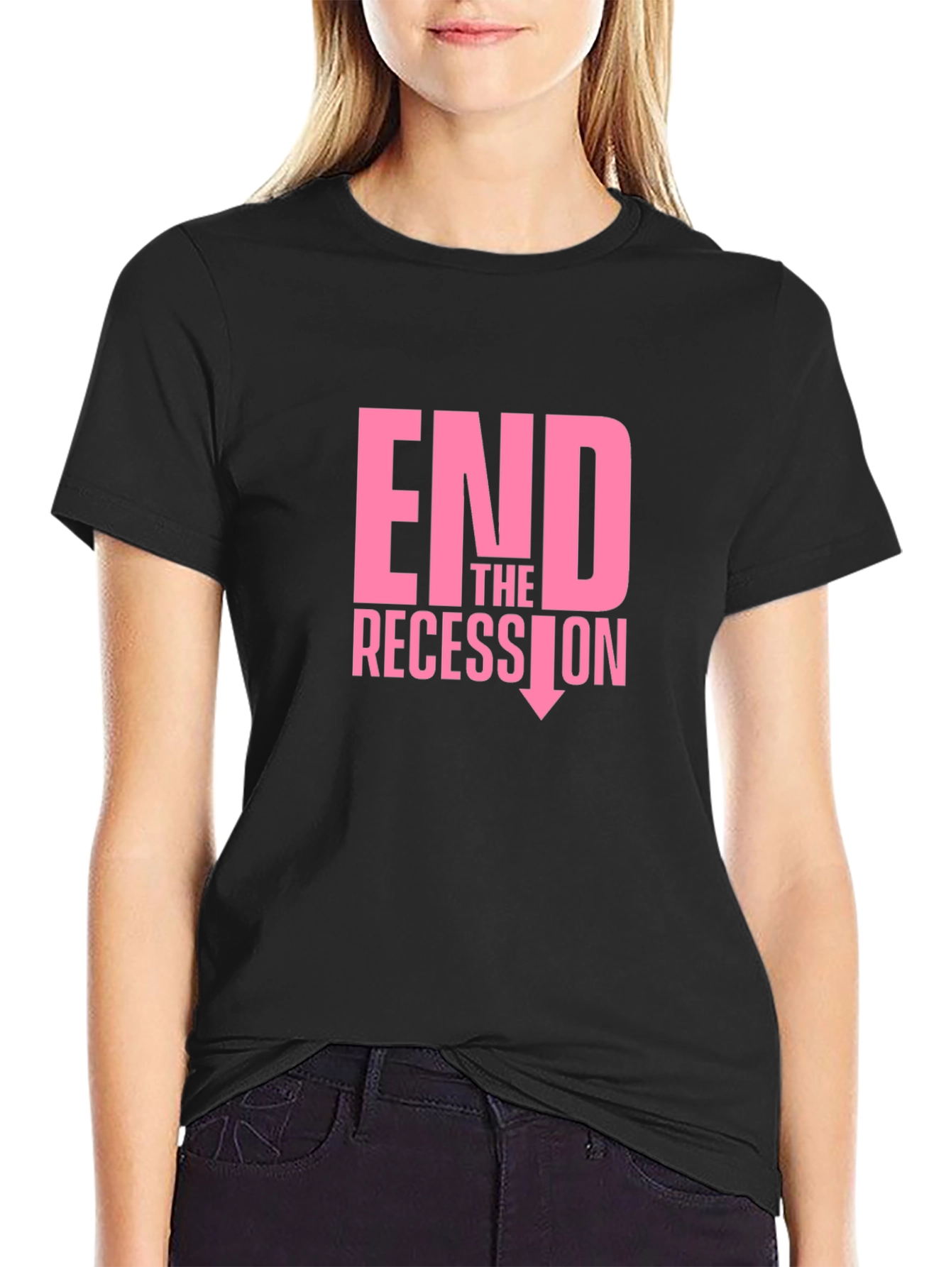 Black End the Recession Graphic T-Shirt view 2