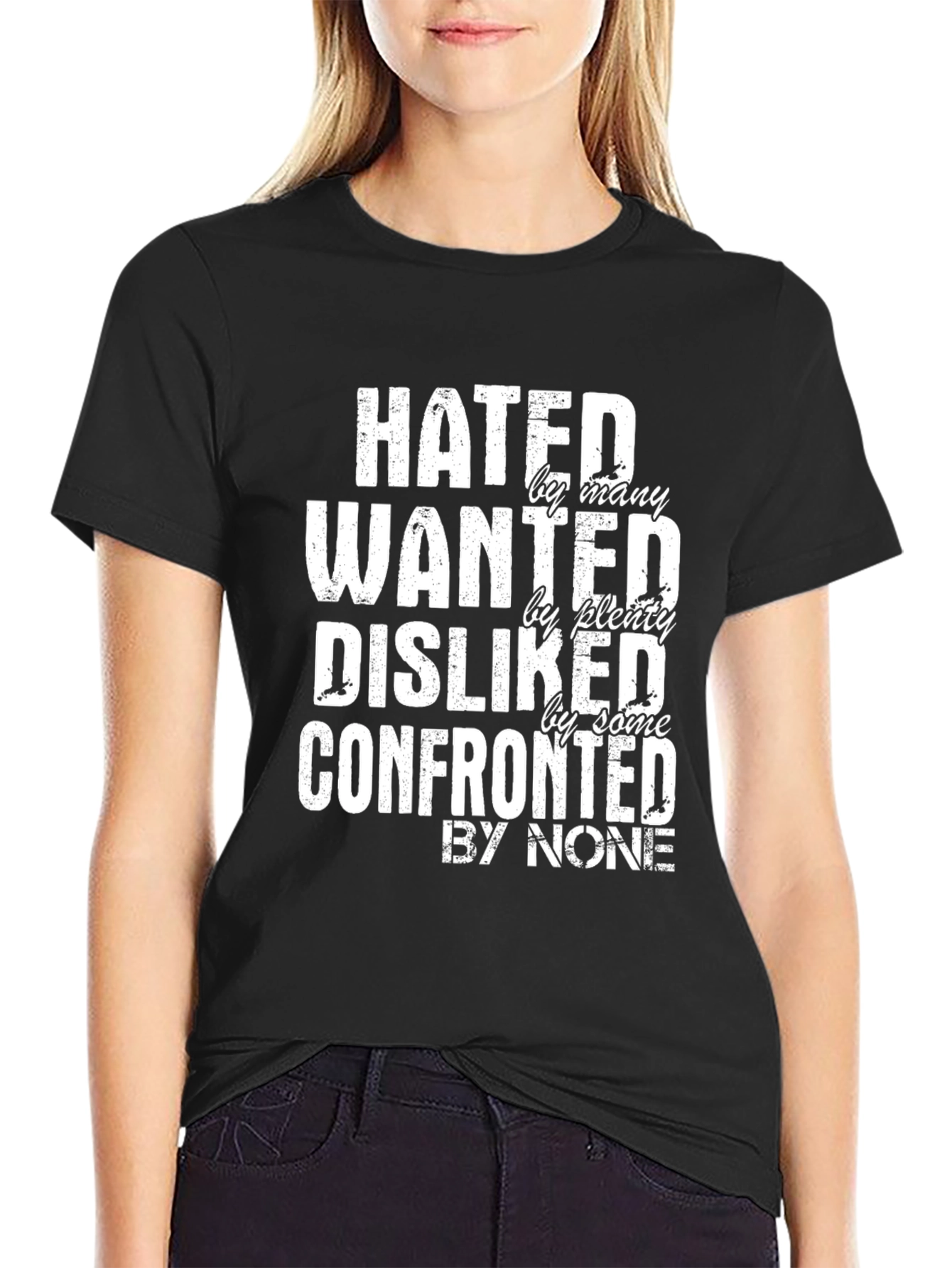 Black Hated, Wanted, Disliked Graphic Tee view 2