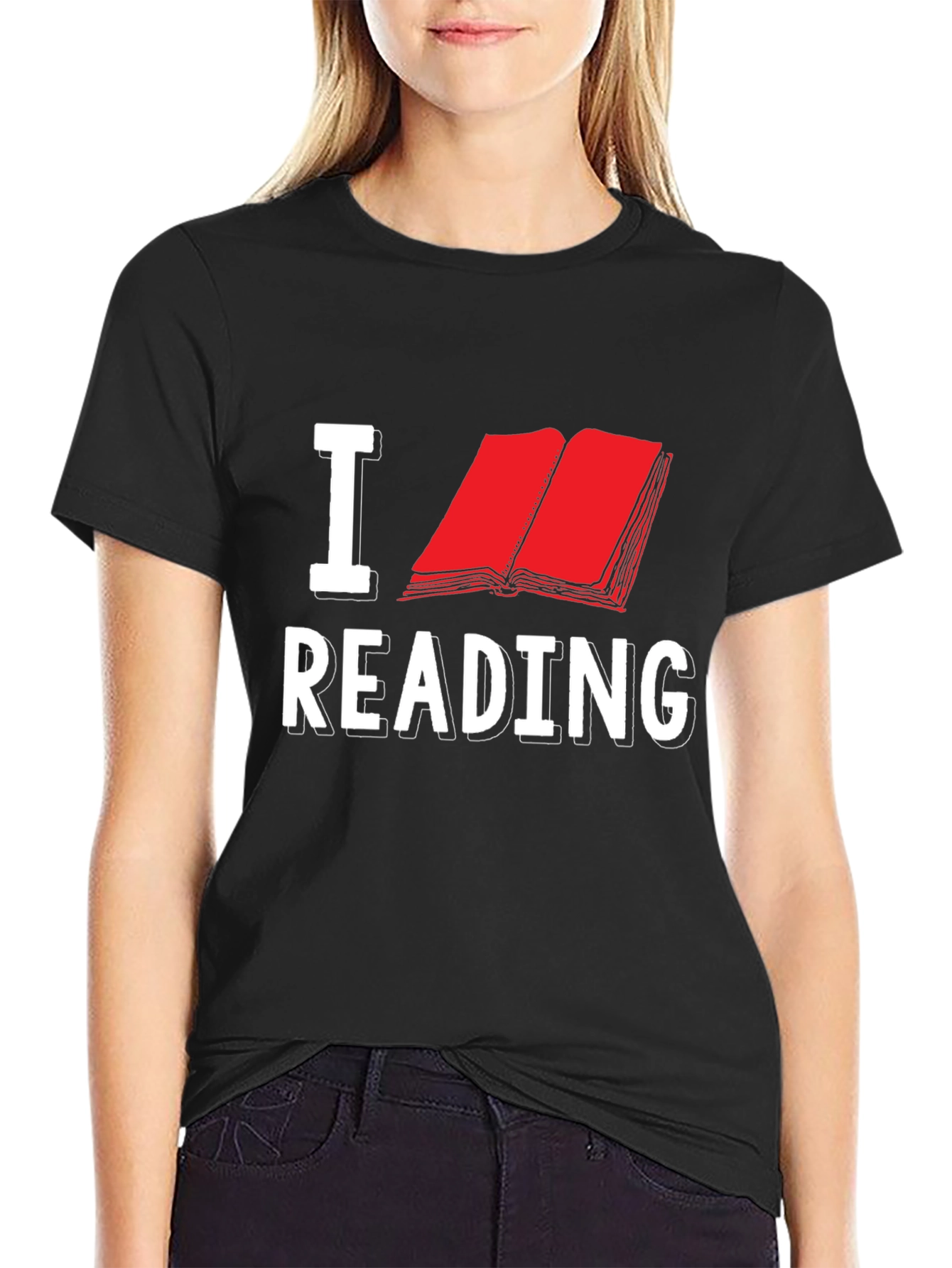 Black I Love Reading T-Shirt view 2