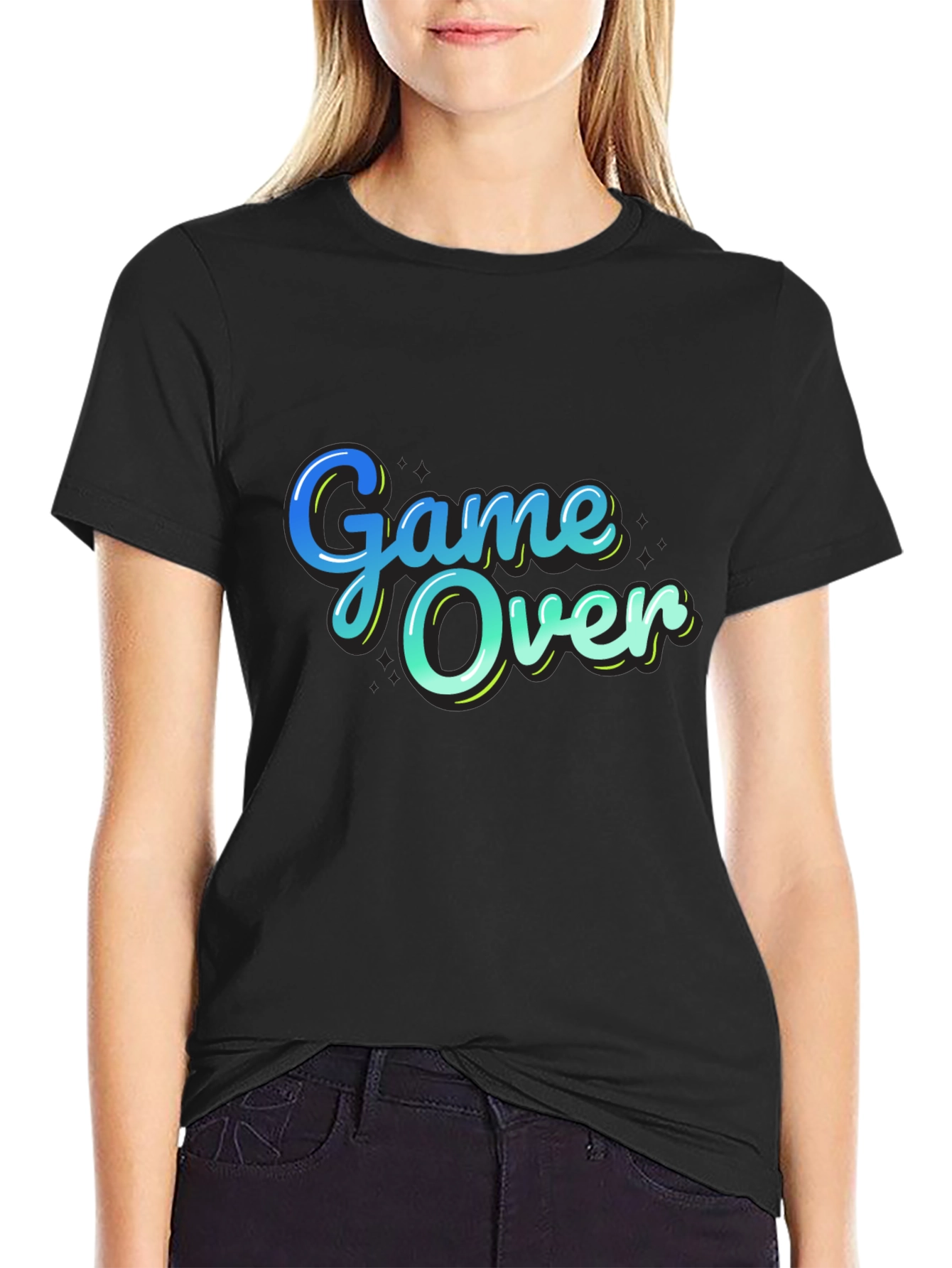 Black Game Over Graphic T-Shirt - Gamer Style view 2