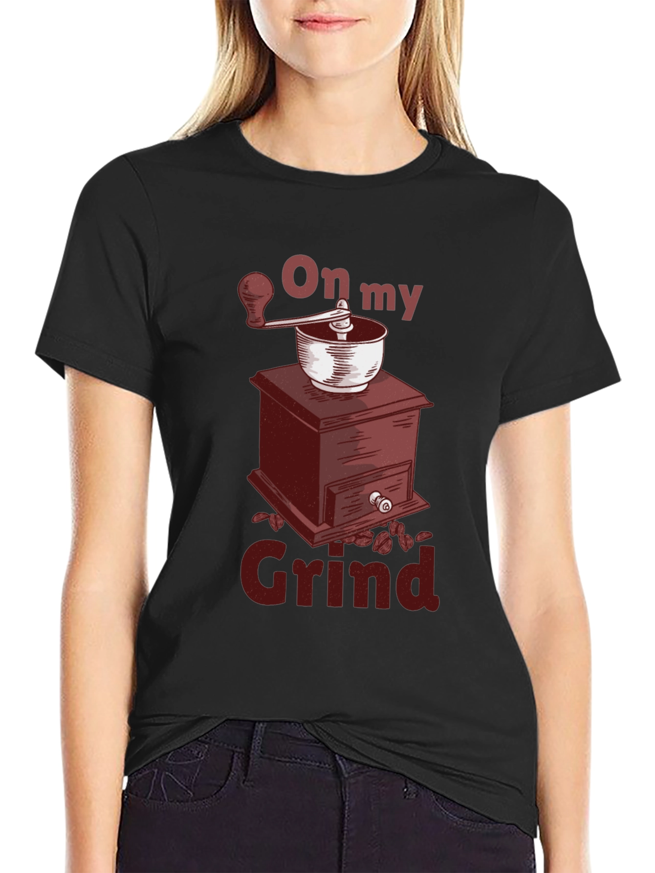 Black On My Grind Coffee Lover Graphic Tee - Unique Gift view 2