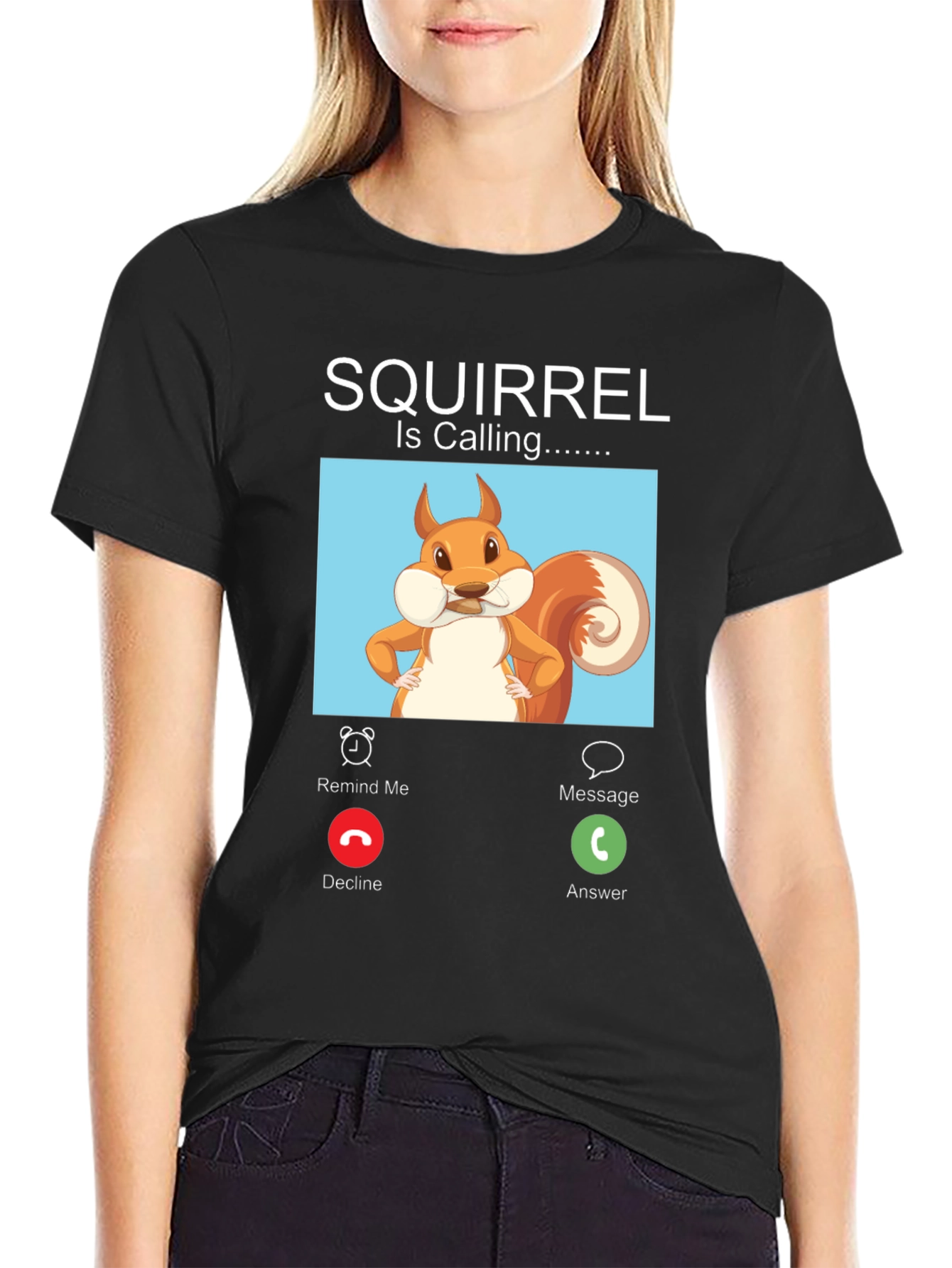 Black Squirrel is Calling T-Shirt - Answer the Call of the Wild! view 2