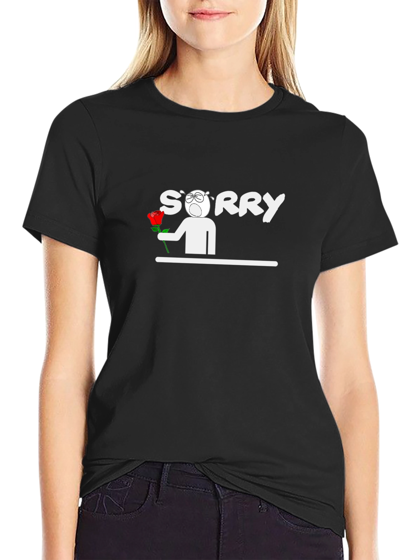 Black Sorry Graphic Tee - Apology T-Shirt view 2