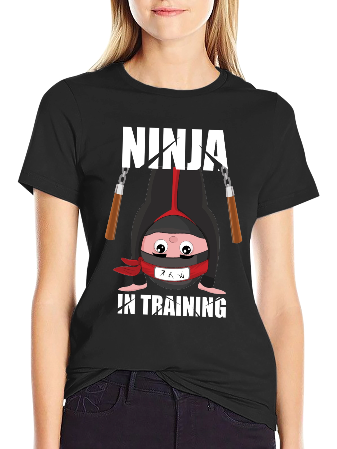 Black Ninja In Training Graphic Tee view 2