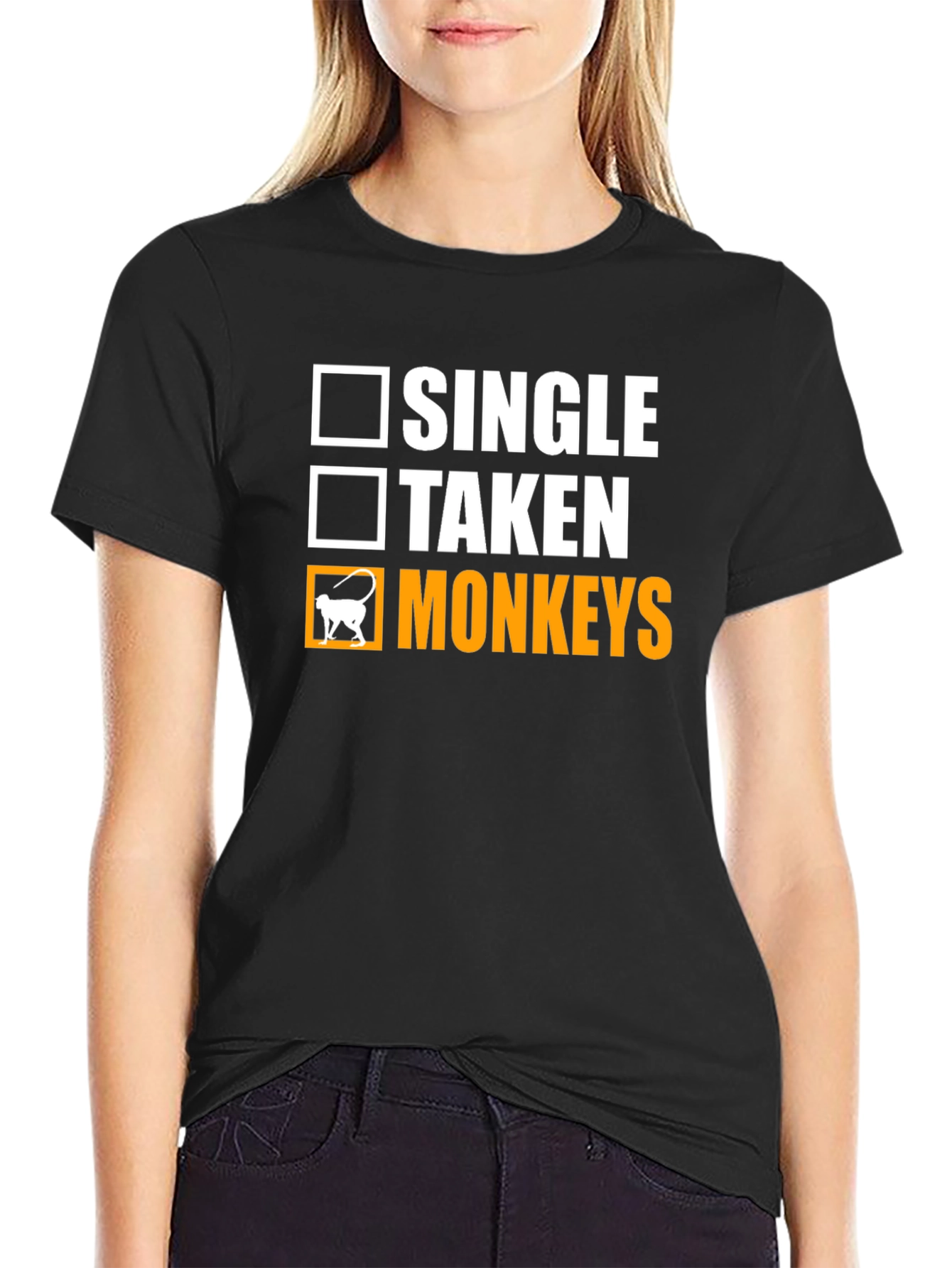 Black Single, Taken, Monkeys T-Shirt view 2