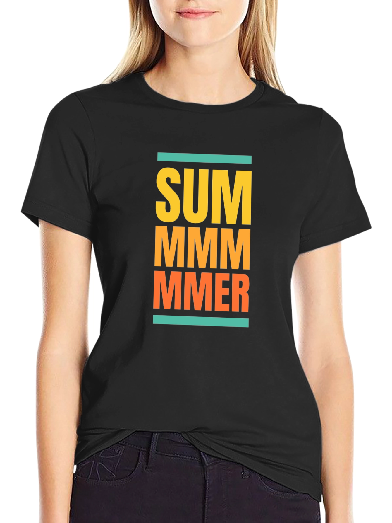 Black Summer Graphic T-Shirt view 2