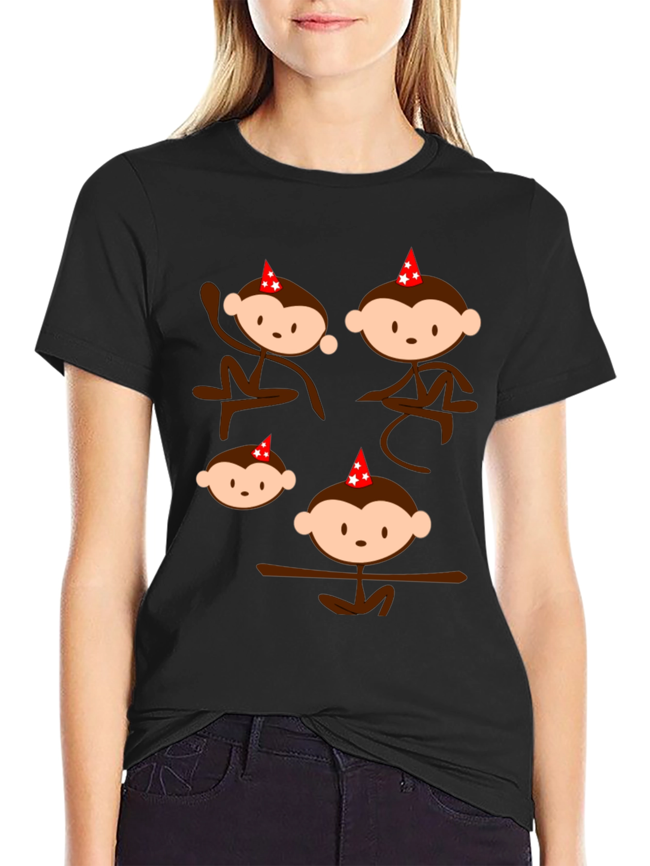 Black Monkey Birthday Party T-Shirt view 2