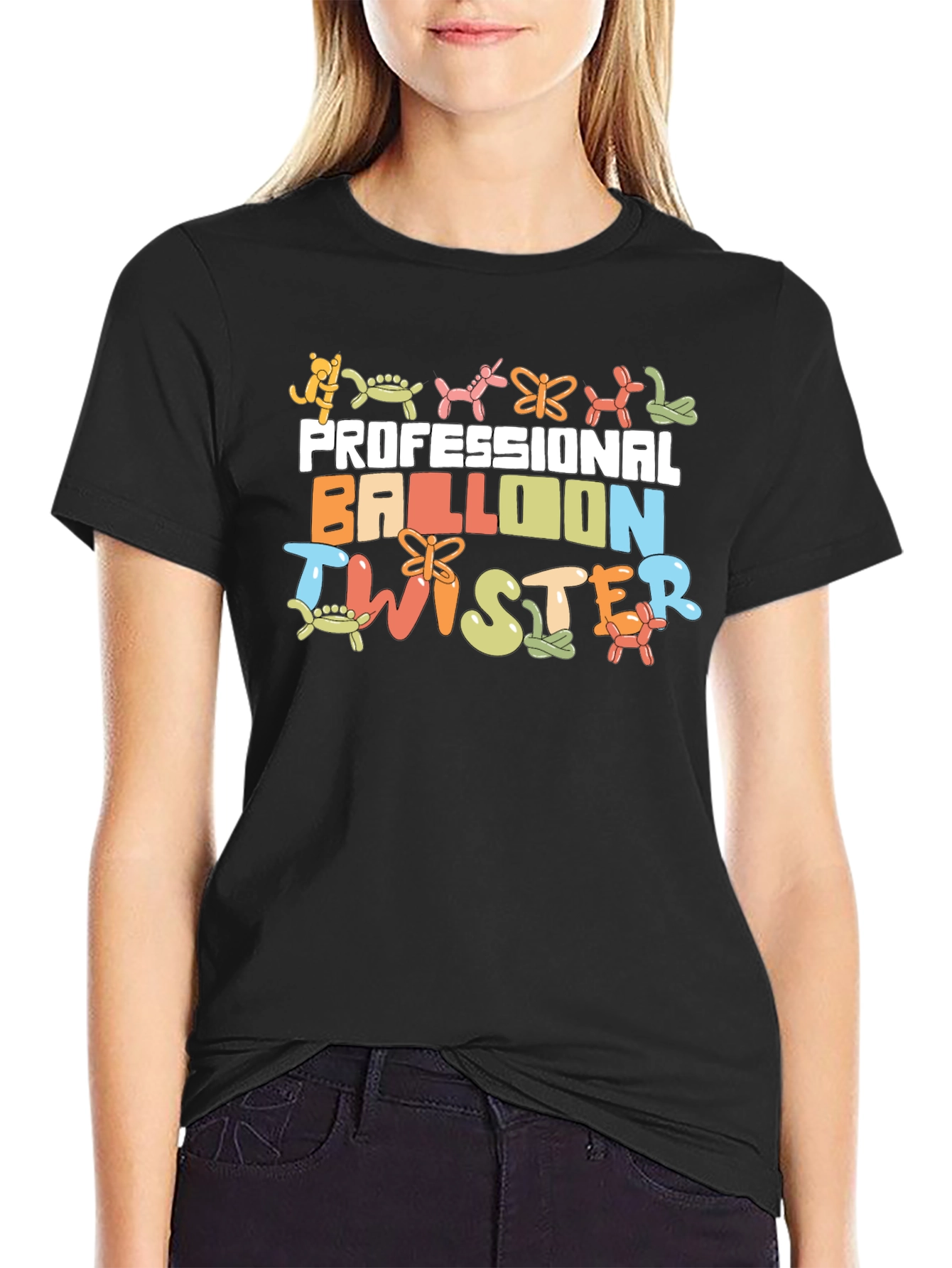 Black Professional Balloon Twister T-Shirt view 2