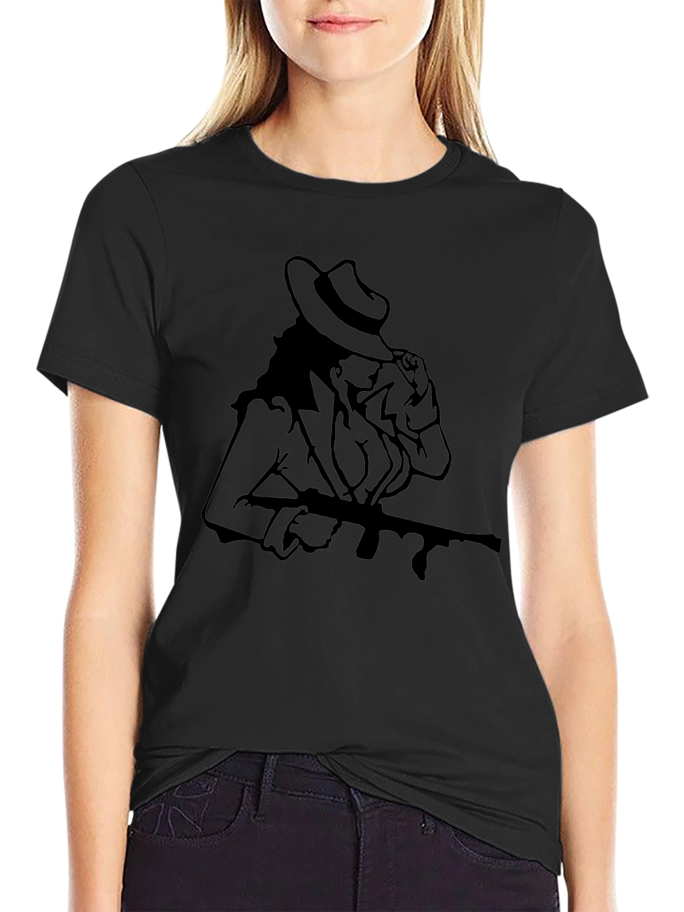 Black Gangster Girl Black T-Shirt view 2